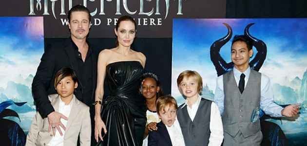 Brad Pitt, Angelina Jolie and their kids at Maleficent Premiere