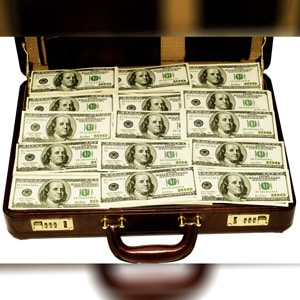 Money in a briefcase