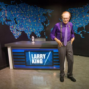 Larry King on the set of his show