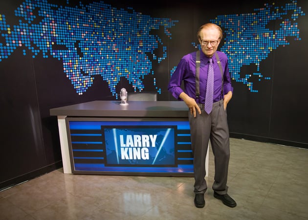 Larry King on the set of his show