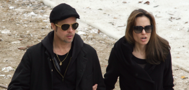 Brad Pitt and Angelina Jolie In Budapest 2010