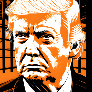 Donald Trump Behind Bars graphic created with Generative AI