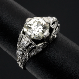 Diamond Engagement Ring in a black background