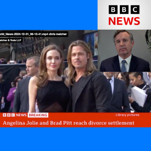 Celebrity lawyer & legal analyst Christopher C. Melcher explains Angelina Jolie & Brad Pitt's celebrity divorce settlement on BBC News