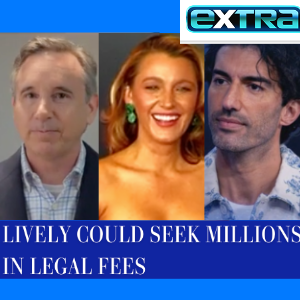Celebrity lawyer & legal analyst Christopher C. Melcher appears on Extra TV alongside photos of Justin Baldoni & Blake Lively