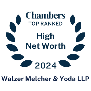 Walzer Melcher & Yoda LLP is Named Best Family Law Firm in 2024 Band 1 by Chambers & Partners independent research company for high net worth clientele award