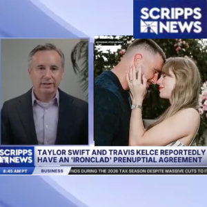 Los Angeles Family law attorney Christopher C. Melcher analyzing the reported Taylor Swift and Travis Kelce prenuptial agreement during a live broadcast on Scripps News